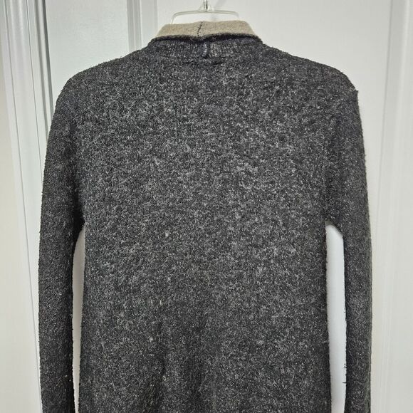 NWOT ZARA Open Front Cardigan Womens M Black Knit Wool Blend Drape Boho Sweater - Picture 9 of 10